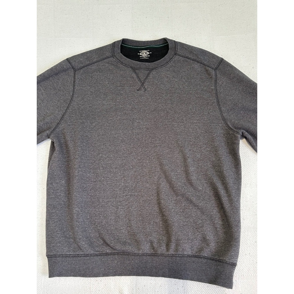 GH Bass & Co Mens Crewneck Sweatshirt Charcoal Gray Fleece Pullover Medium